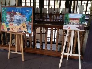 prace malarskie uczniów Zespołu Szkół w Szczawnie-Zdroju inspirowane Hauptmannami w Szczawnie